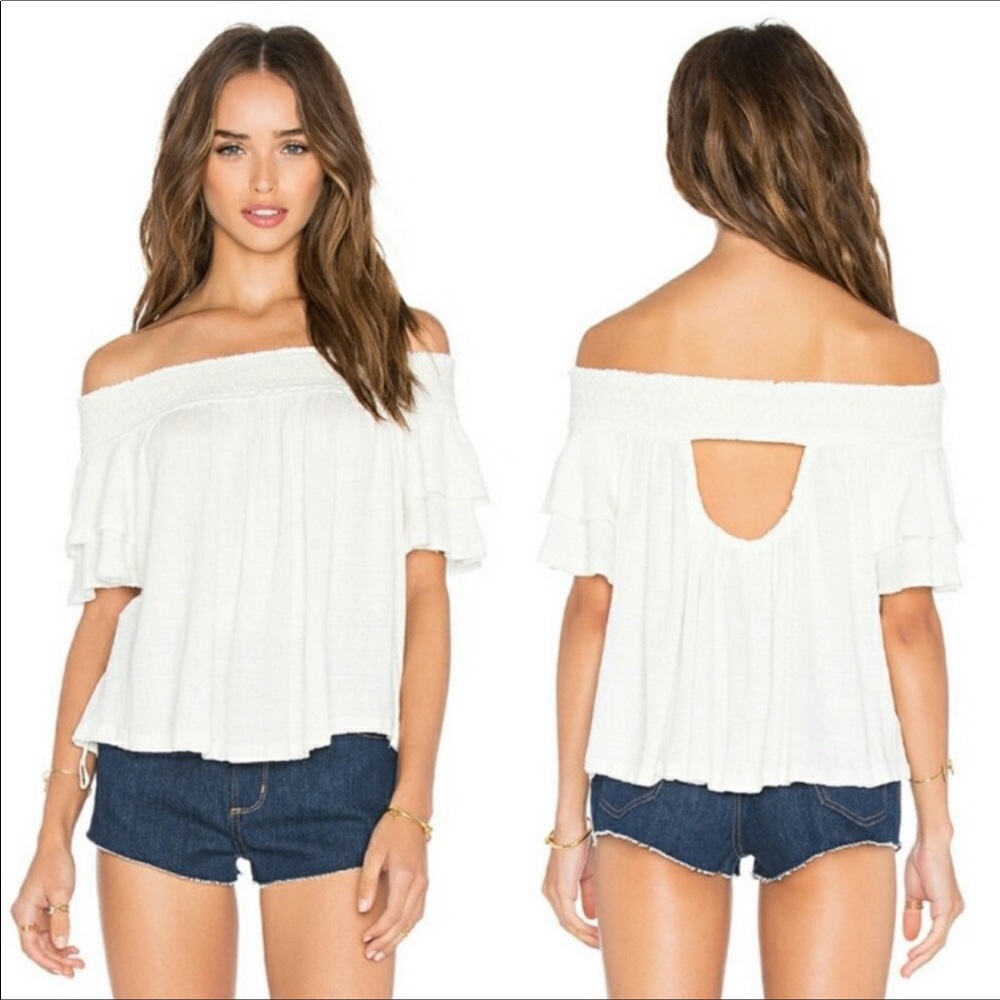 Free People santorini off the shoulder top white